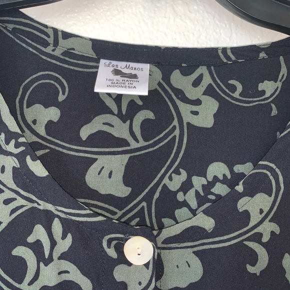 Las Manos button down tunic shirt size Large - Picture 3 of 3